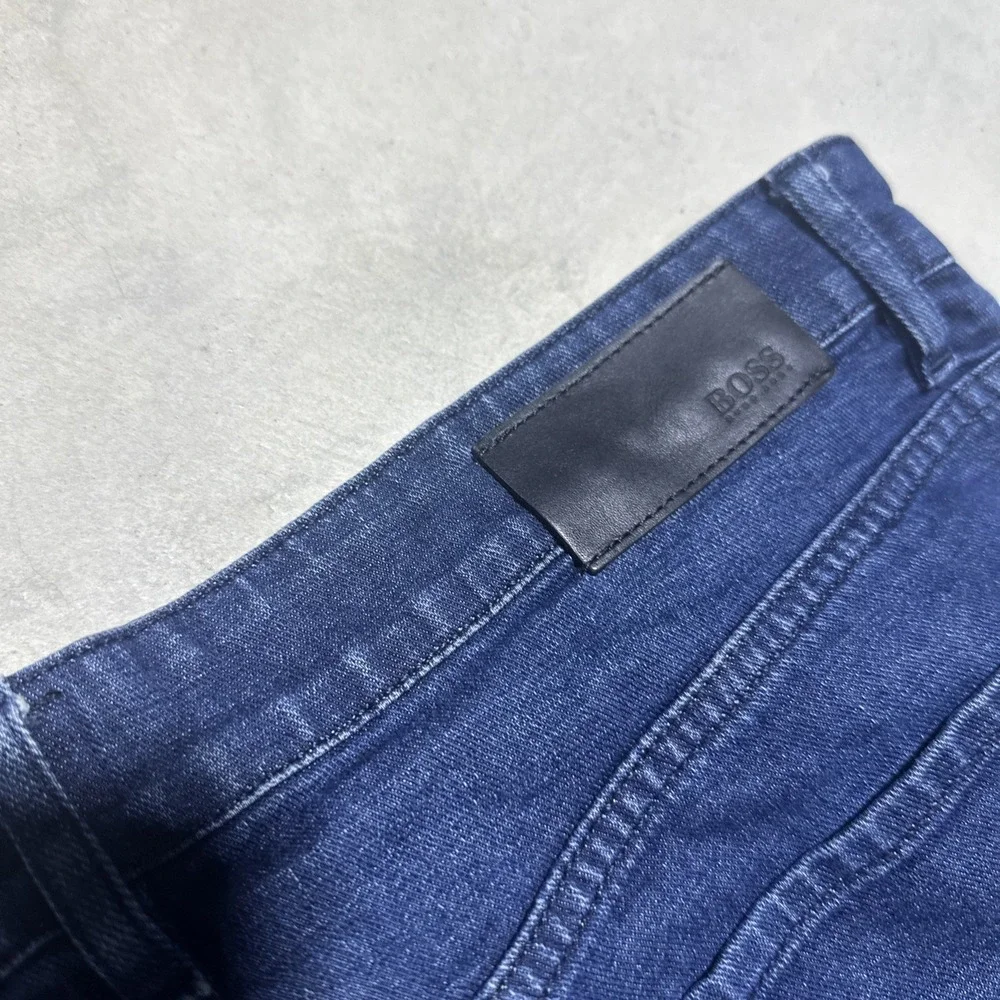 Hugo BOSS Men's SZ 34x30 Jeans Blue Italian Candiani Denim Stretch Slim Fit